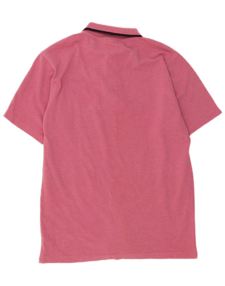 Diadora Polo Homme Petit Rayé Rose Polyester