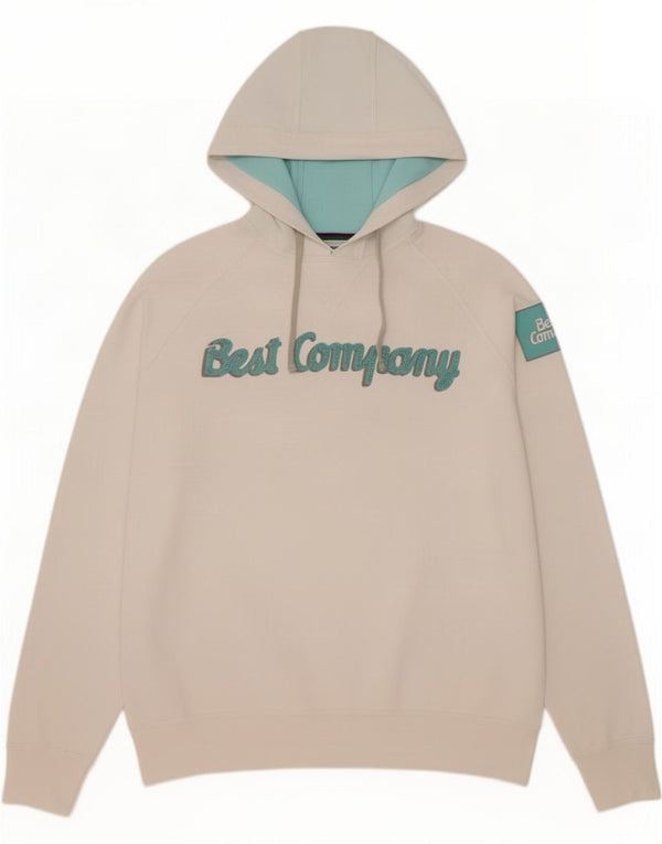 Best Company Pull à capuche graphique pour homme en coton blanc 2XL
