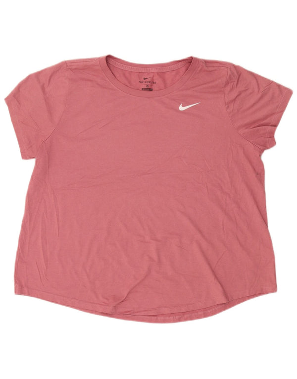 NIKE T-shirt Dri Fit pour femme UK 18 XL Rose Polyester