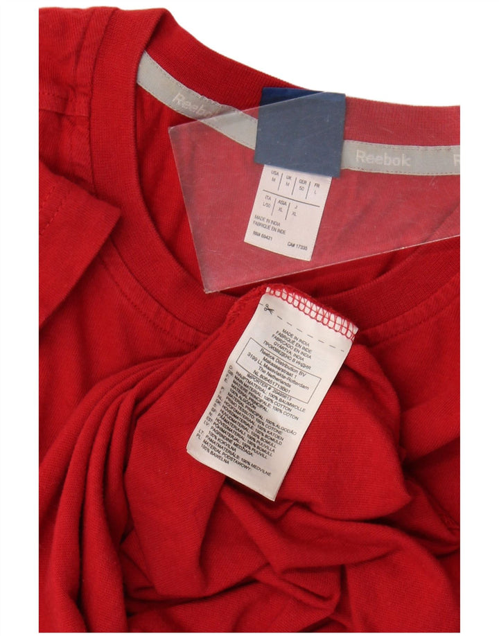 Reebok T-Shirt Homme Rouge Moyen Coton