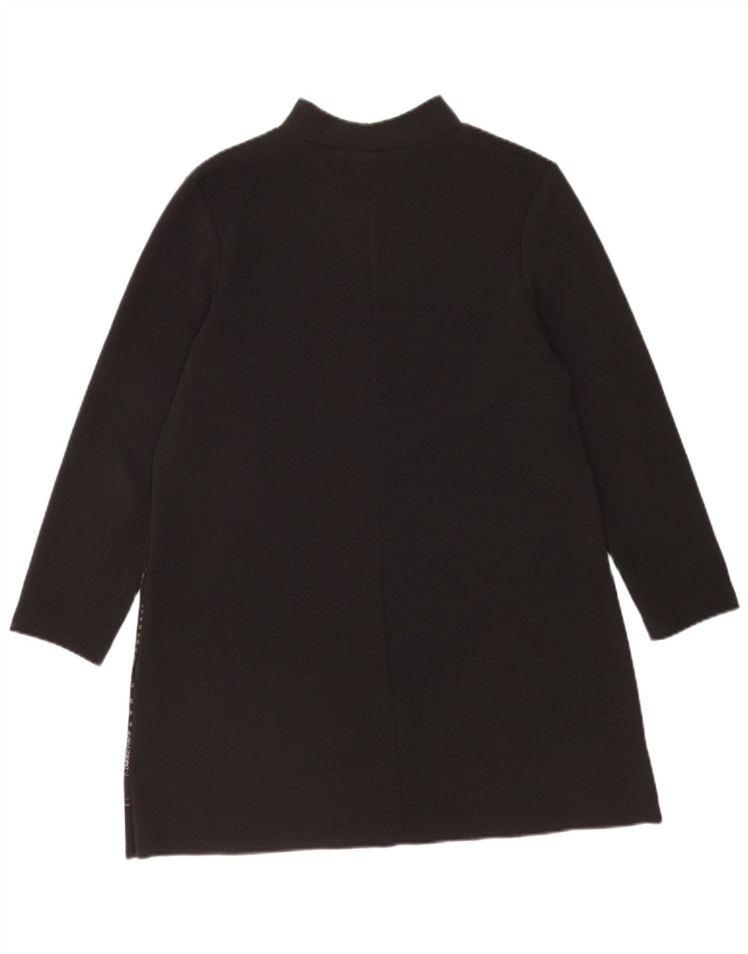 Zara Robe droite à manches longues pour femme UK 44 Polyester floral noir moyen