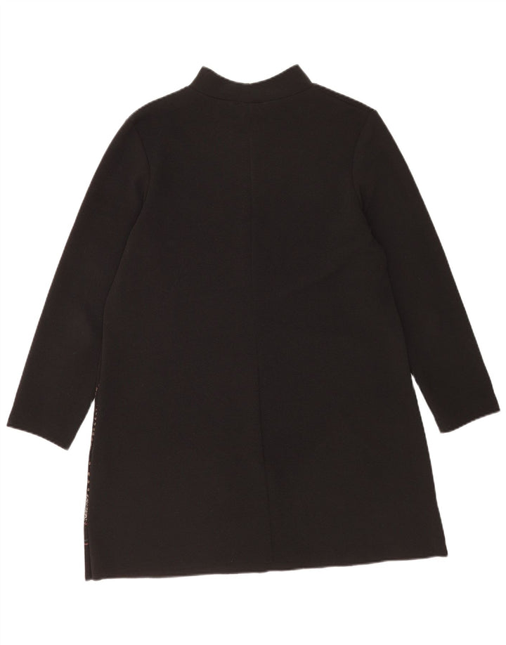 Zara Robe droite à manches longues pour femme UK 44 Polyester floral noir moyen