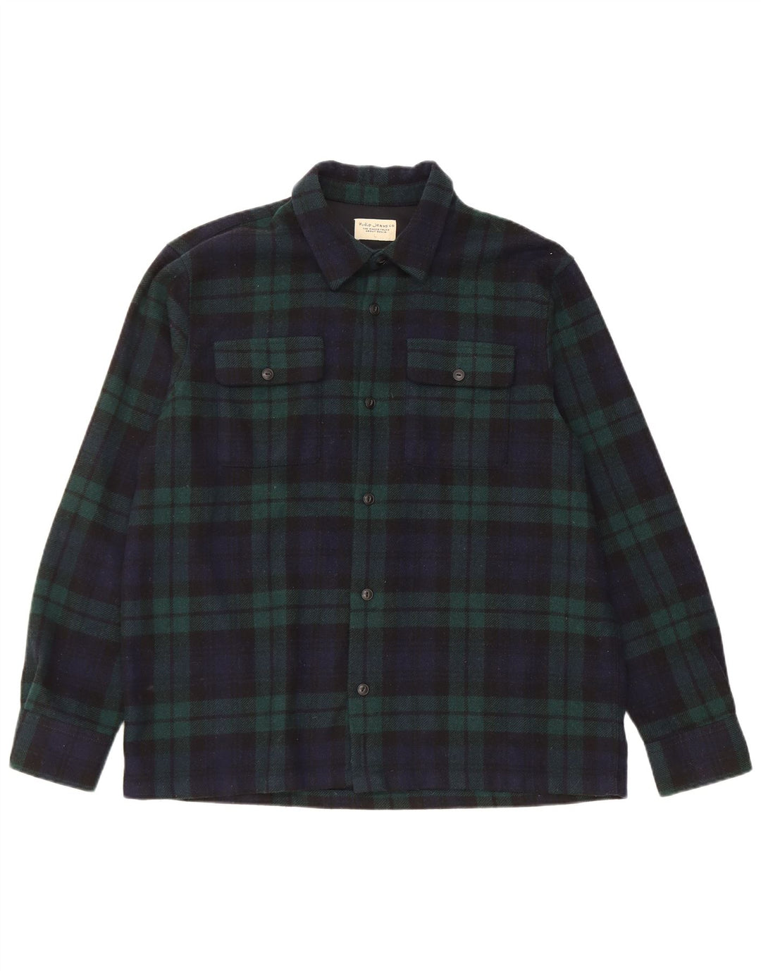 Nudie Jeans Chemise en flanelle pour homme en laine à carreaux bleu marine