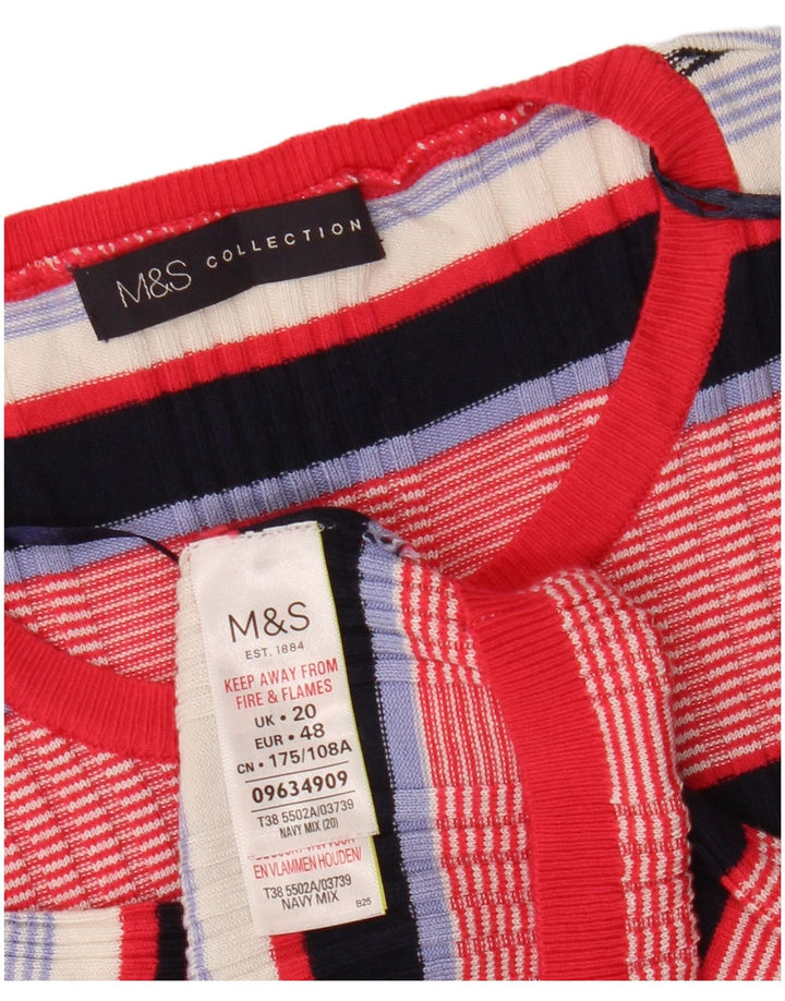 MARKS & SPENCER Pull à col rond pour femme UK 20 2XL Multicolore