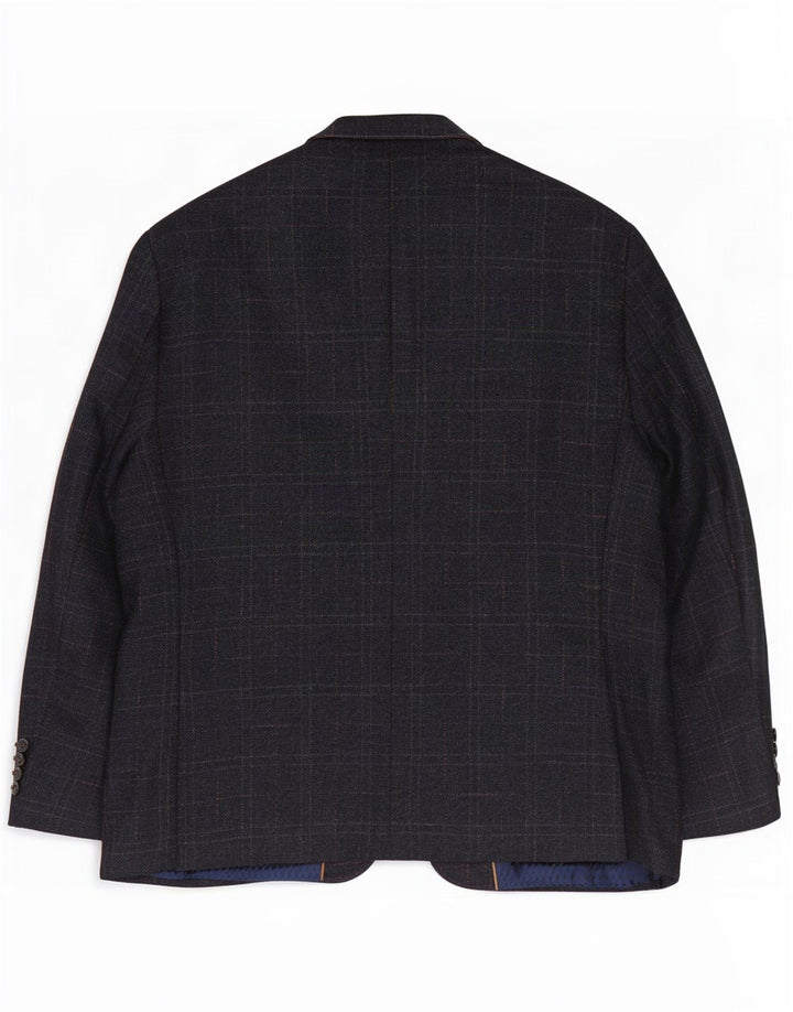 Douglas Veste blazer à 2 boutons pour homme UK 44 2XL Bleu marine à carreaux en laine