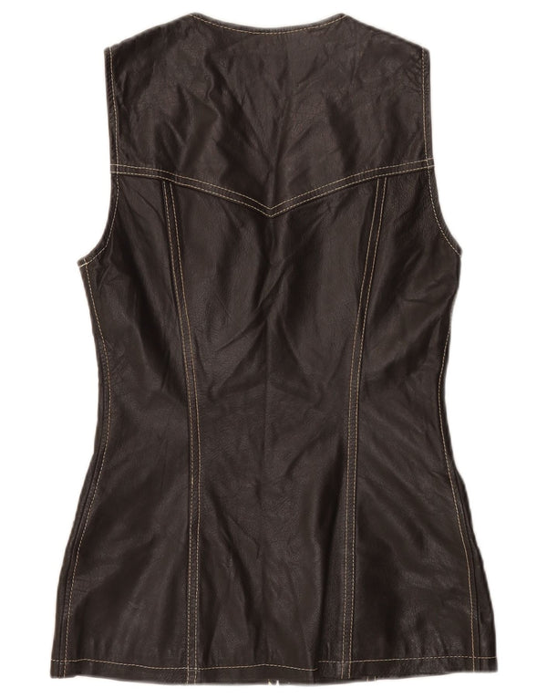 Phard Gilet en cuir pour femme UK 12 Cuir marron moyen