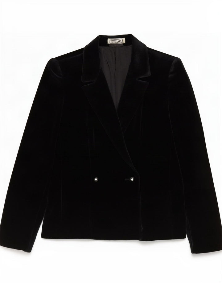 Luisa Spagnoli Veste Blazer En Velours Femme IT 42 Noir Moyen