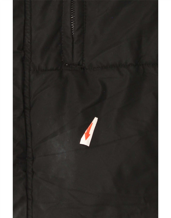 Zara Manteau rembourré à capuche pour homme UK 40 Large Noir Polyester