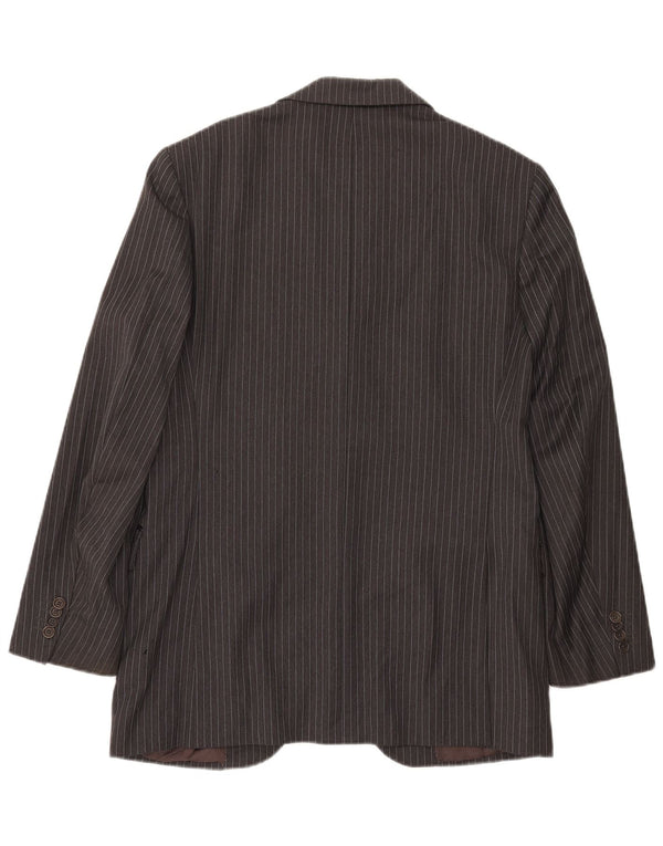 Massimo Dutti Veste blazer à 2 boutons pour homme EU 40 en laine à fines rayures gris moyen