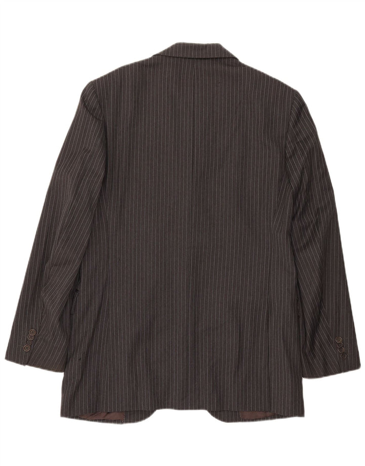 Massimo Dutti Veste blazer à 2 boutons pour homme EU 40 en laine à fines rayures gris moyen