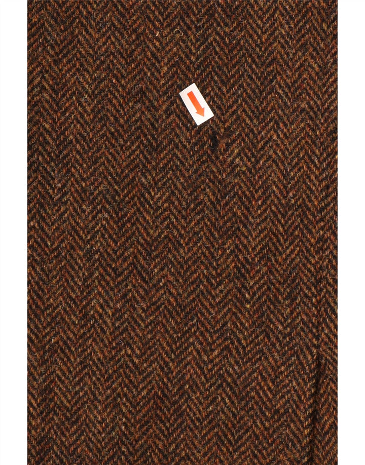 Harris Tweed Veste Blazer 2 Boutons pour Homme UK 46 3XL Laine à Chevrons Marron