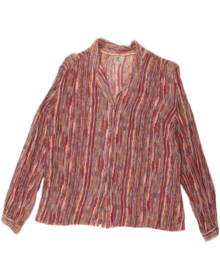 Chemisier chemise femme vintage IT 54 3XL rayé multicolore