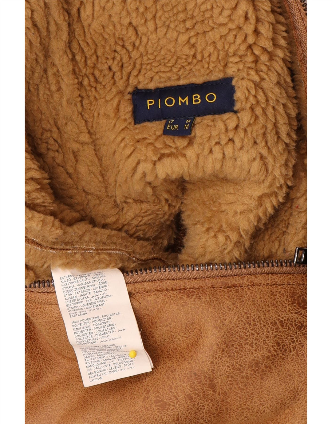 Piombo Veste Sherpa en Fausse Fourrure Homme UK 38 Polyester Beige Moyen