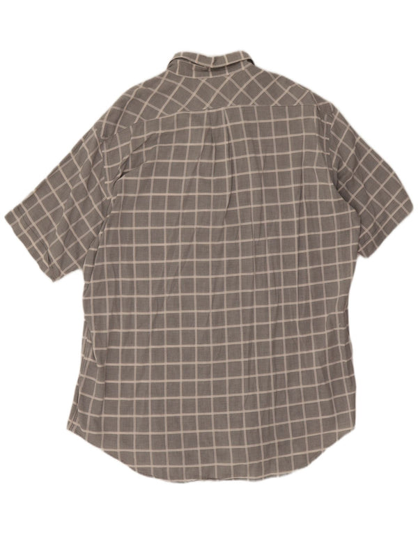 Marlboro Classics Chemise à manches courtes pour homme 2XL Gris à carreaux en coton