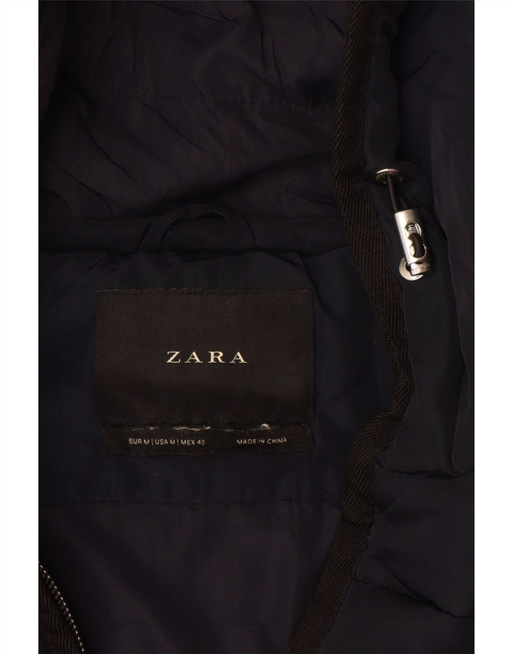 ZARA Veste matelassée à capuche pour homme UK 38 Bleu marine moyen Colourblock