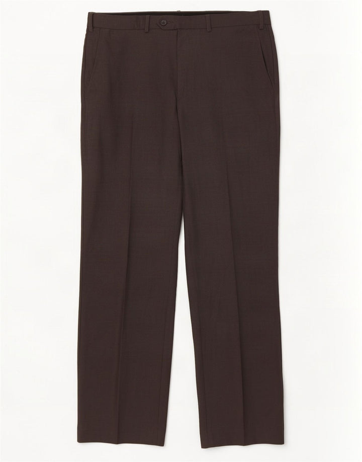 Marks & Spencer Pantalon de Costume Droit Homme W36 L31 Gris Laine