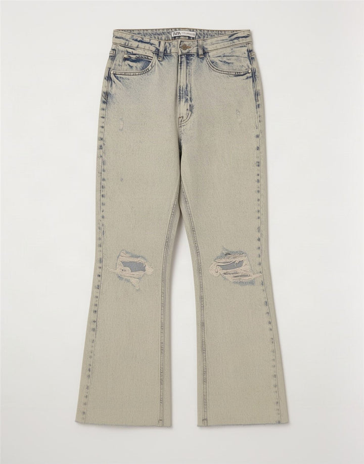 Zara Jean bootcut en détresse pour femme EU 38 Small W28 L26 Bleu