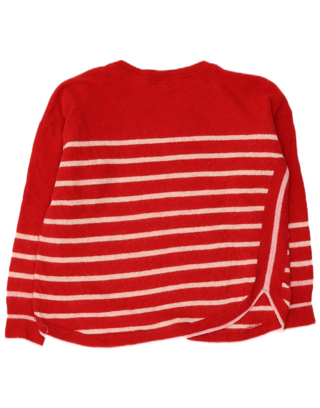 CREW CLOTHING Pull col bateau pour femme UK 14 Grande laine rayée rouge