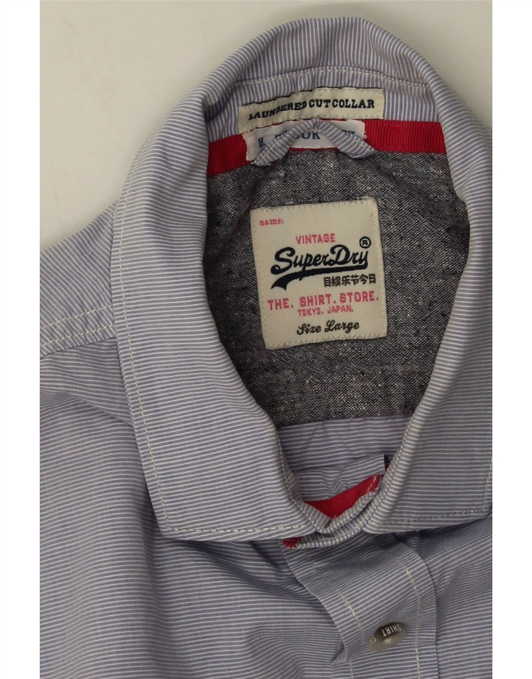 Superdry Chemise Homme En Coton À Rayures Bleues Larges