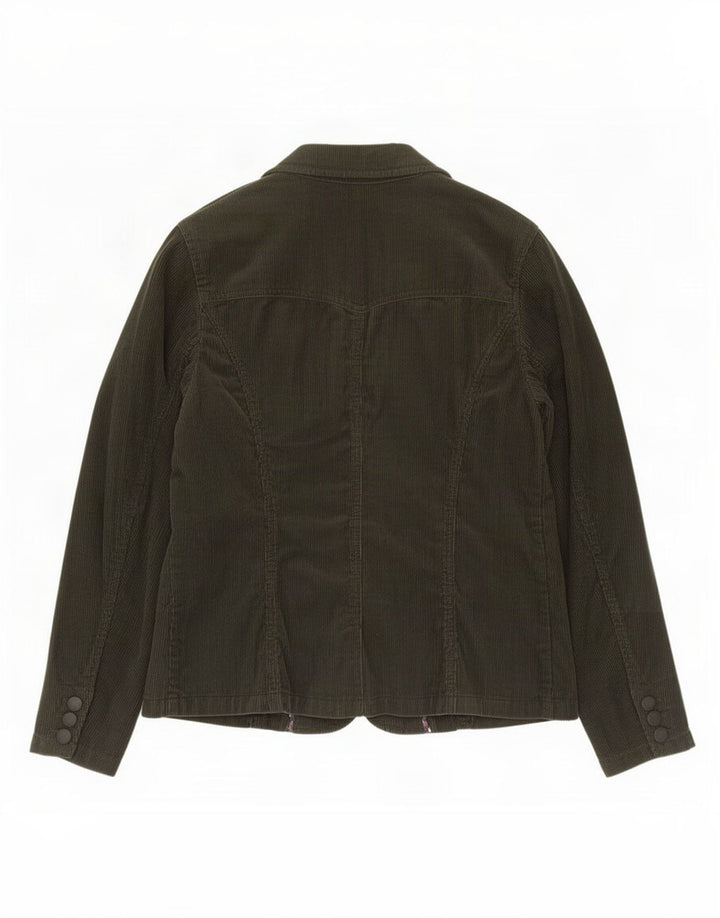Marks & Spencer Veste blazer en velours côtelé à 2 boutons pour femme UK 16 Large Kaki