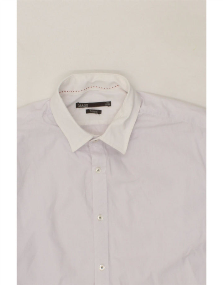 JULES Mens Fitted Shirt Size 39/40 Medium Pink Cotton Vintage Jules and Second-Hand Jules from Messina Hembry 
