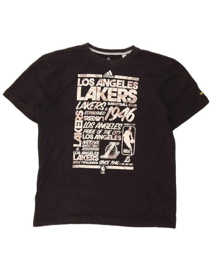 ADIDAS T-shirt graphique Los Angeles Lakers pour homme en coton noir 2XL