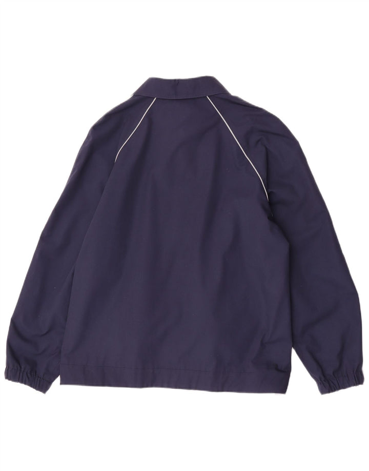 vintage Femme Réversible Bomber Jacket EU 38 Moyen Bleu Marine Polyester