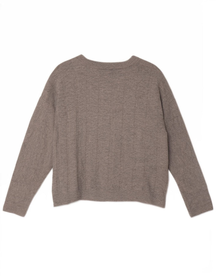 Marks & Spencer Pull surdimensionné à col bateau pour femme UK 10 Petit Gris