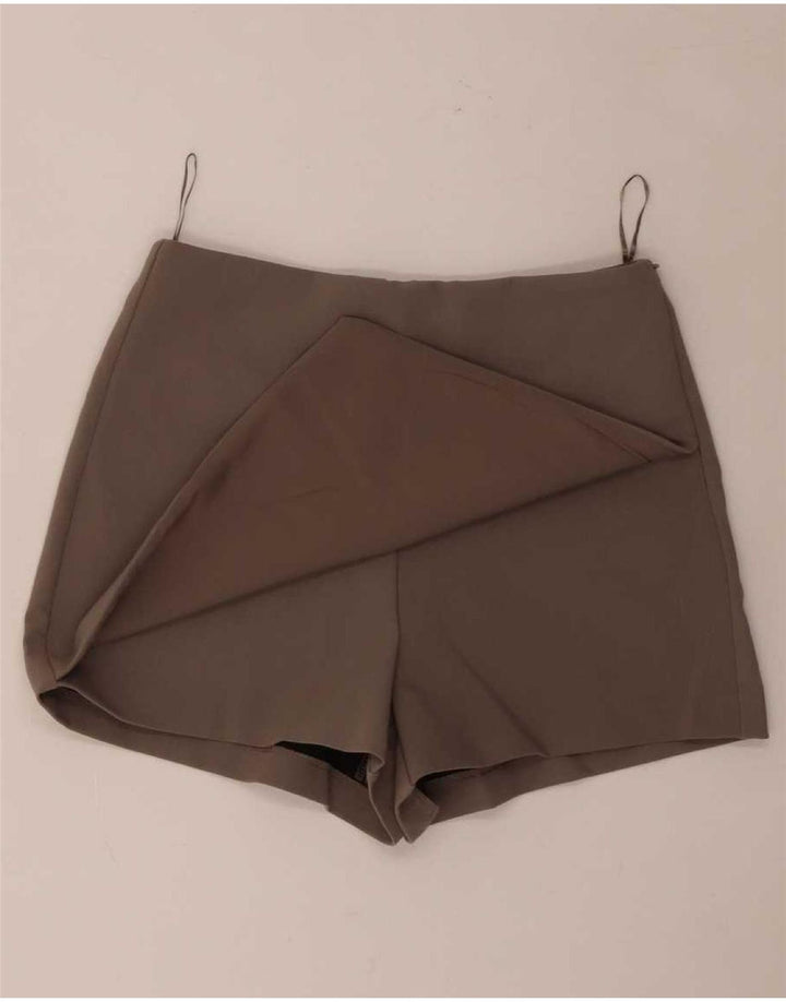 Zara Short Skort Femme UK 12 Gris Moyen