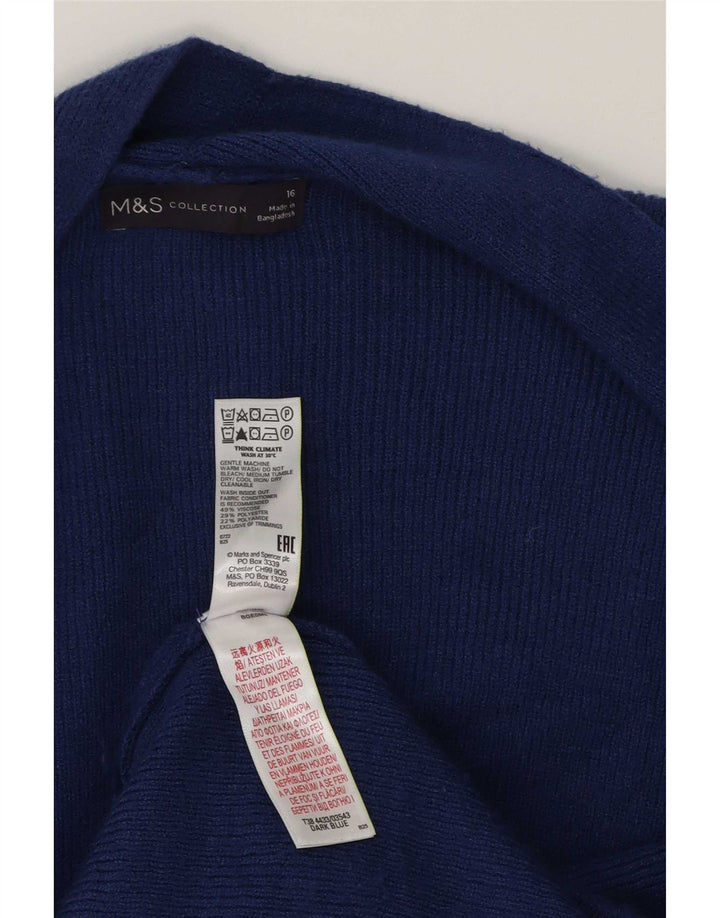 Marks & Spencer Pull cardigan long surdimensionné pour femme UK 16 Large Bleu