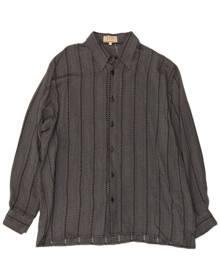 Tendance Chemise Homme Gris Moyen Rayé Acétate