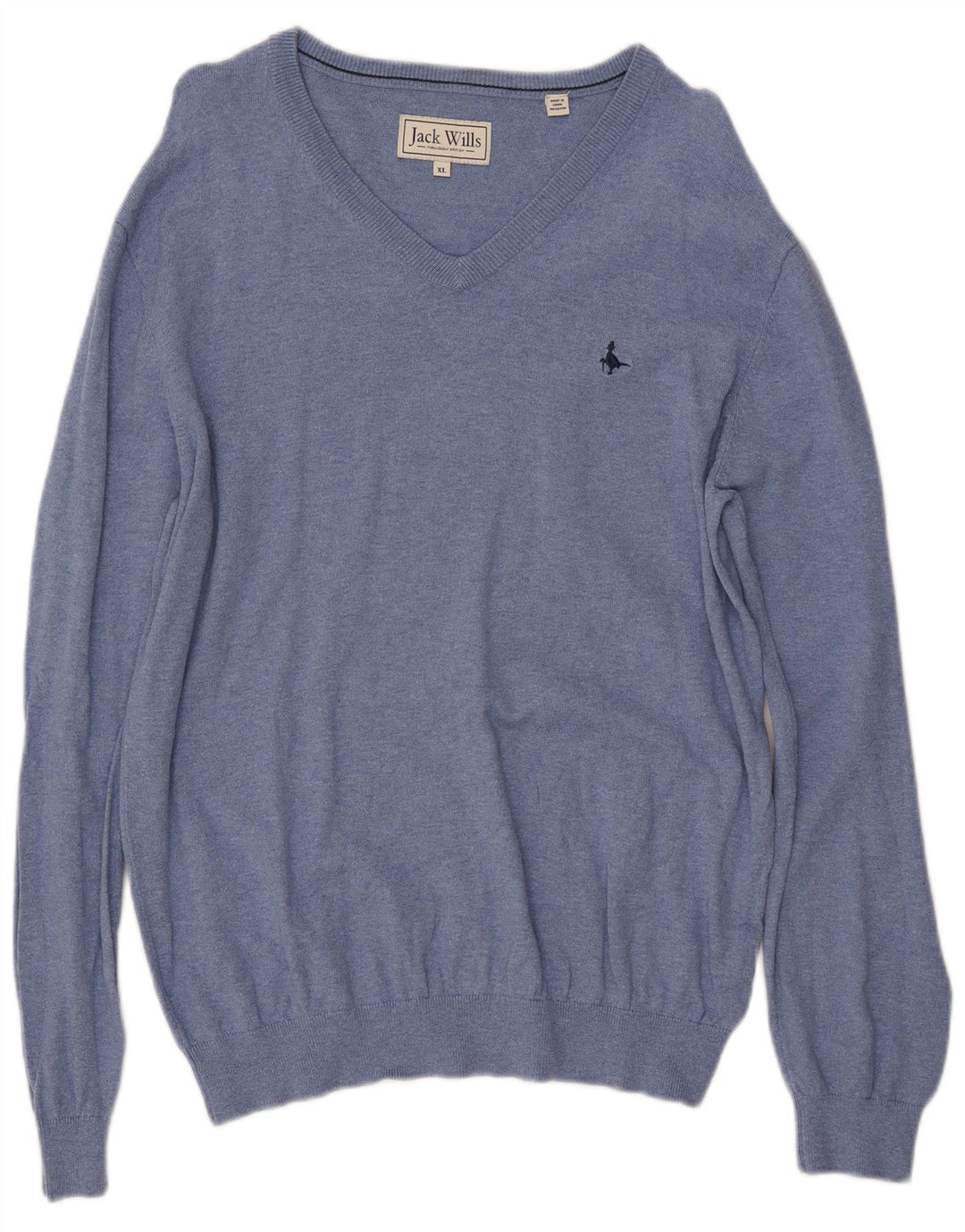 JACK WILLS Pull Col V Homme XL Bleu Coton