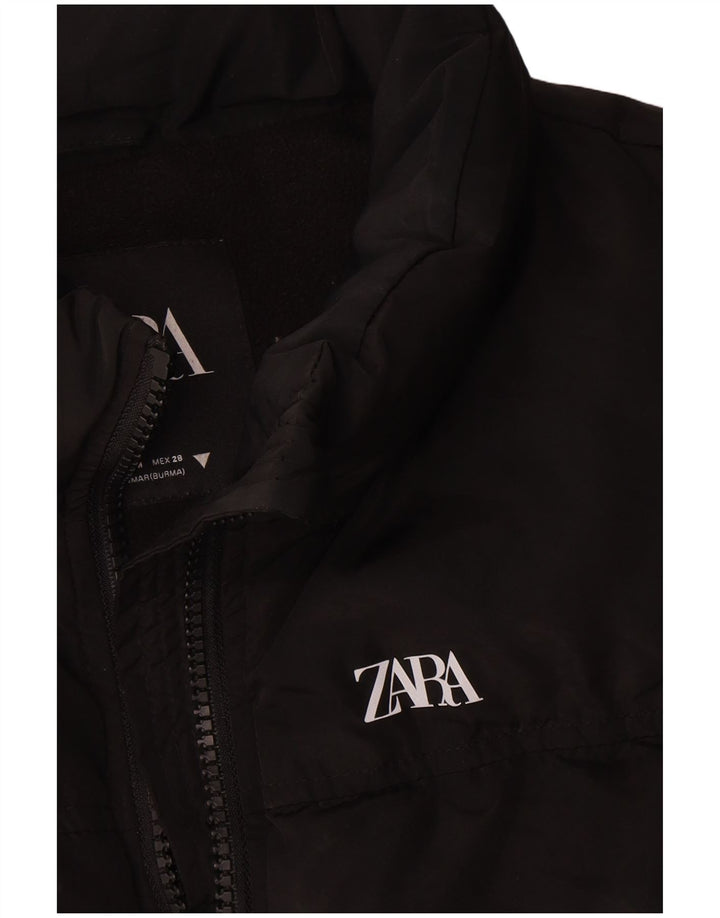 Zara Femme Gilet Rembourré UK 14 Moyen Noir Polyester