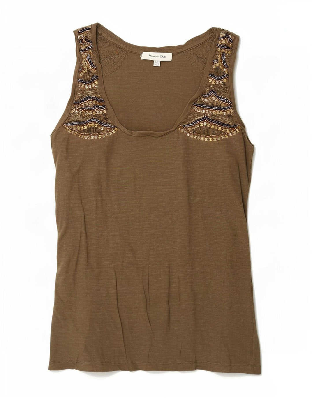 Massimo Dutti Débardeur Femme UK 6 XS Marron Coton