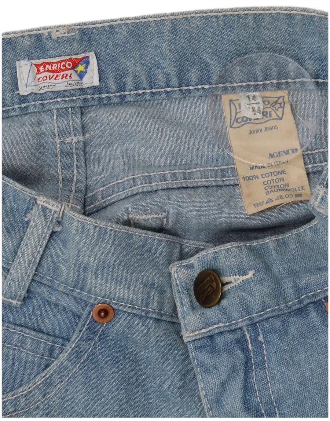 ENRICO COVERI Jean fuselé taille haute fille 13-14 ans W24 L30 Bleu