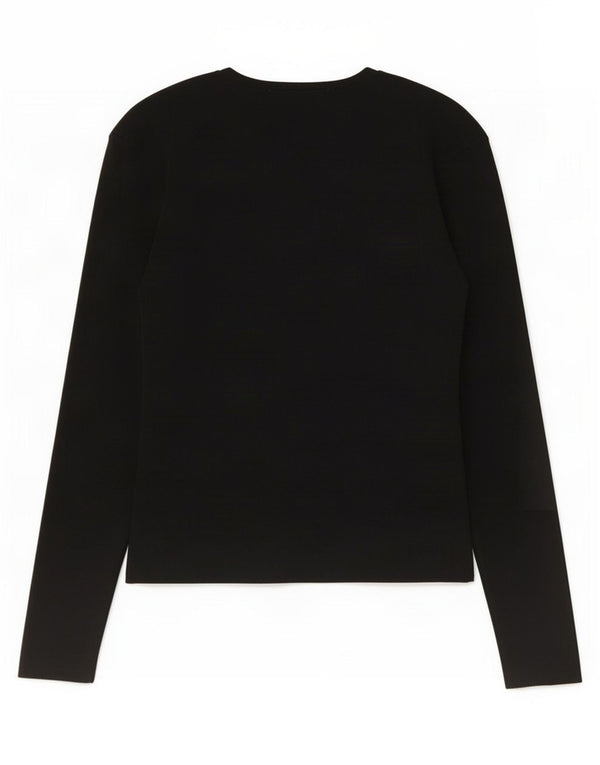 Zara Femme Top Manches Longues UK 14 Large Nylon Noir