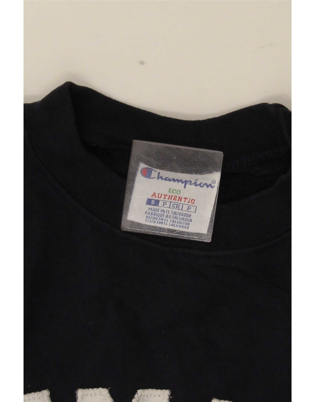 Champion Homme Summit Graphic Sweatshirt Jumper Petit Bleu Marine Coton