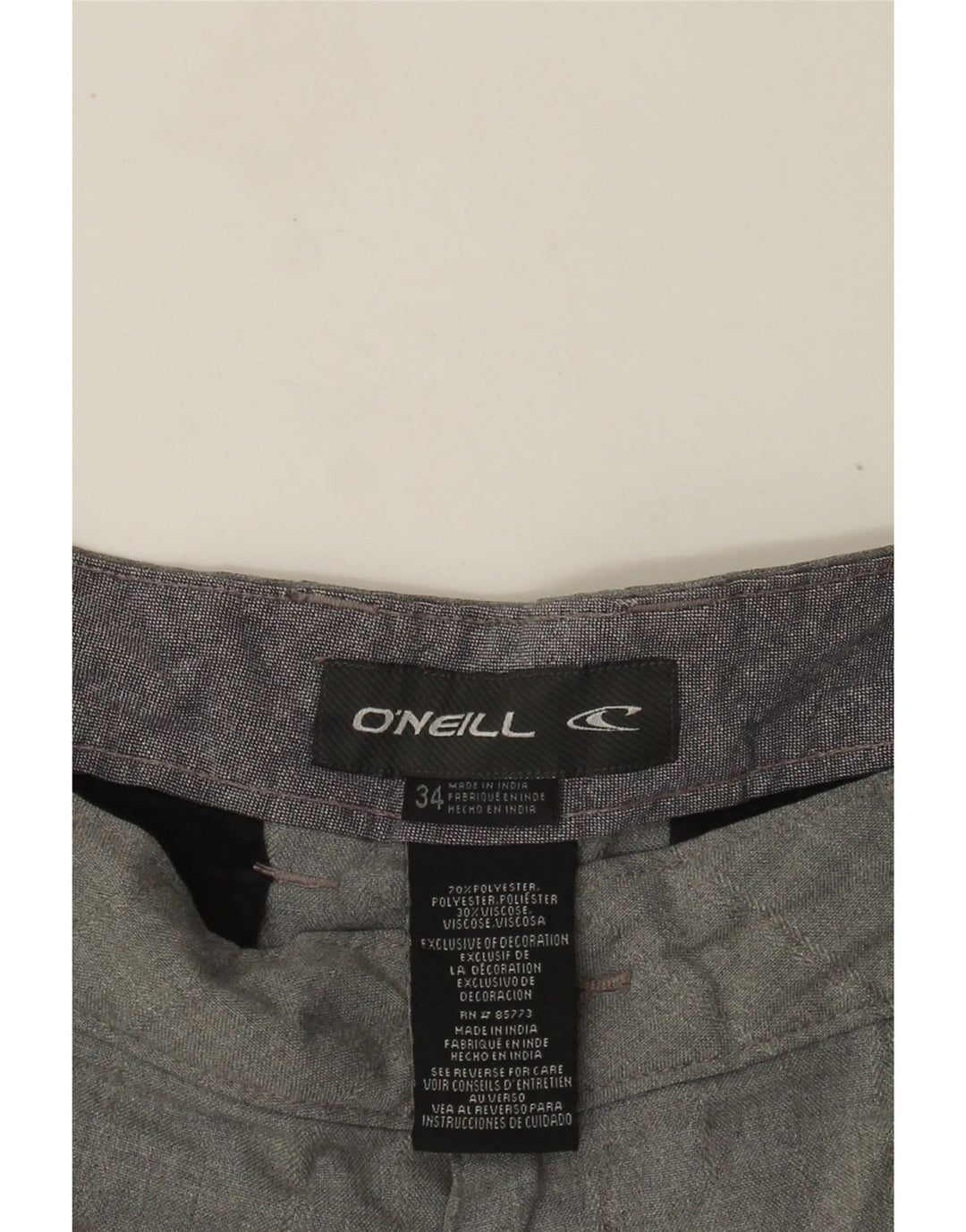 O'Neill Short Chino Homme W34 Large Gris Polyester