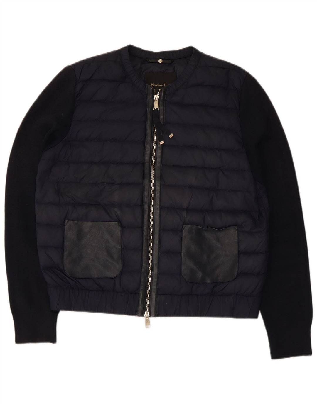 Massimo Dutti Veste matelassée pour femme UK 14 Medium Bleu Marine Nylon