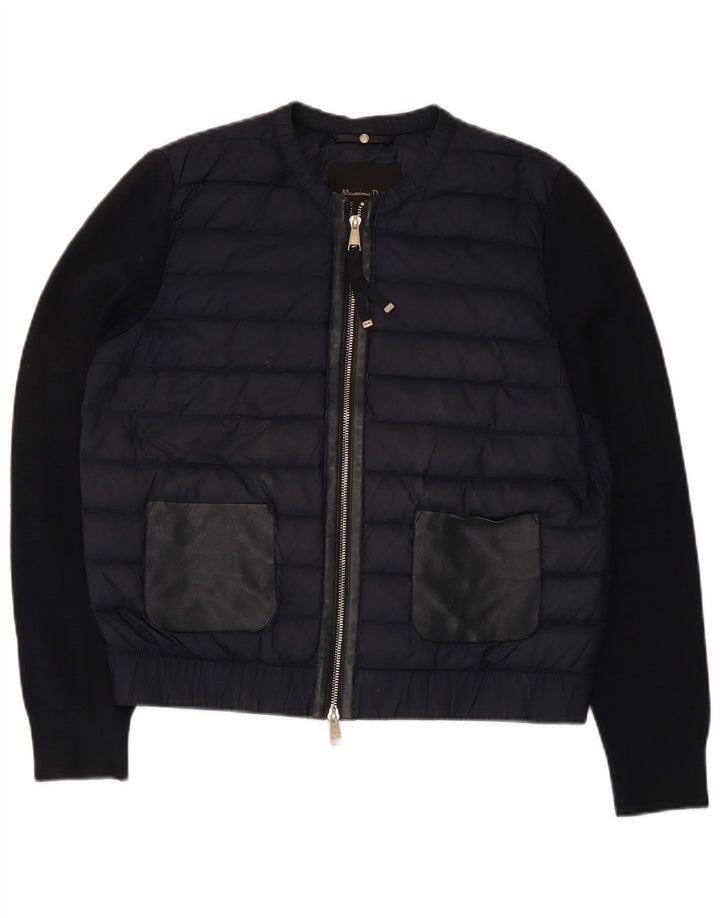 Massimo Dutti Veste matelassée pour femme UK 14 Medium Bleu Marine Nylon