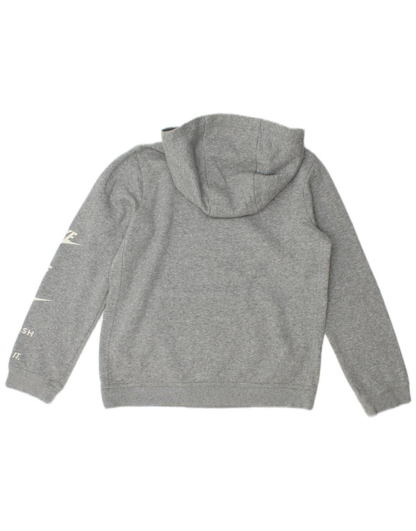 Nike Pull à capuche graphique pour garçon 12-13 ans Grand coton moucheté gris