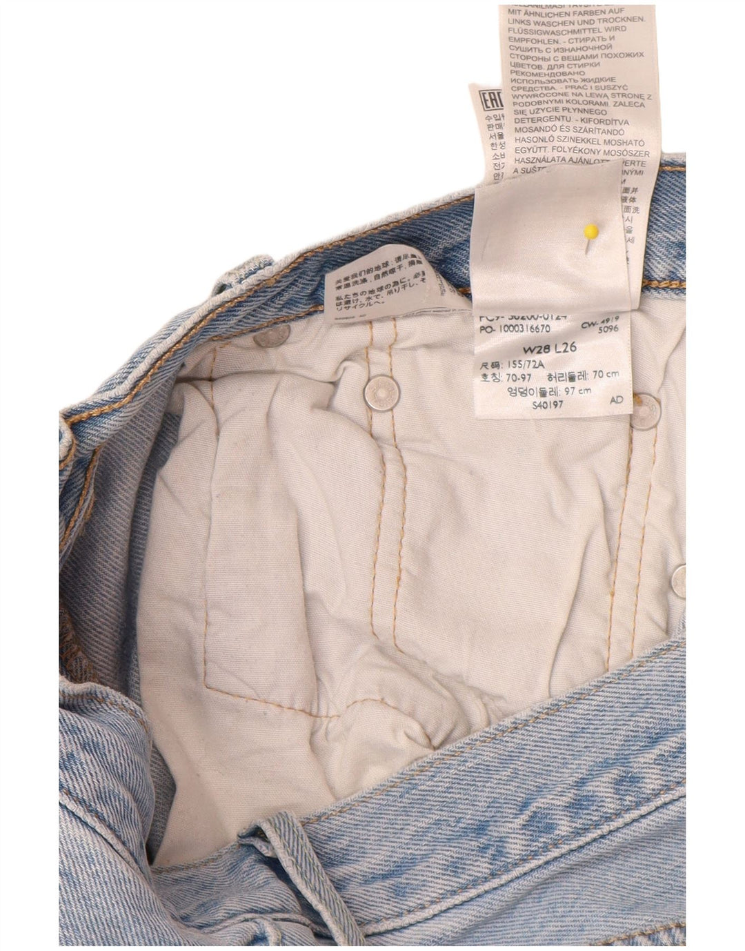 LEVI'S Jean Droit 501 Homme W28 L26 Bleu Coton