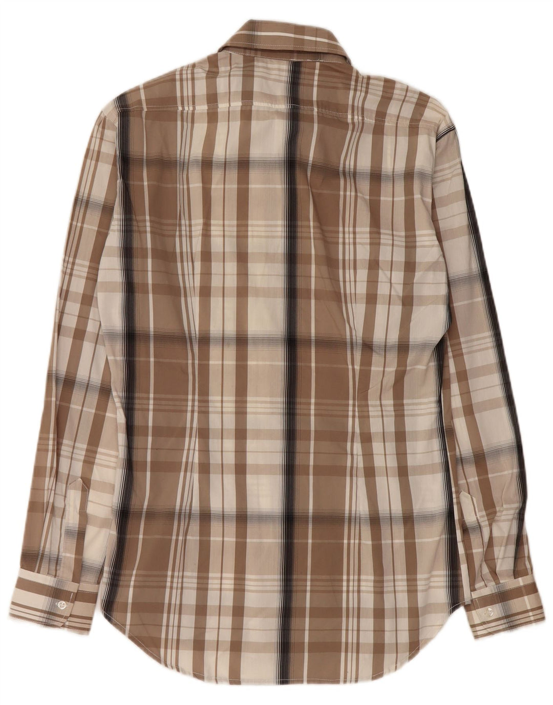 NARACAMICIE Chemise Homme Petit Carreau Marron Coton