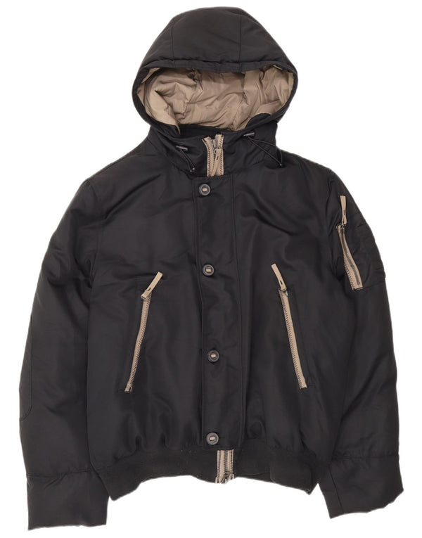 Benetton Veste matelassée à capuche pour hommes IT 54 2XL Noir Polyester