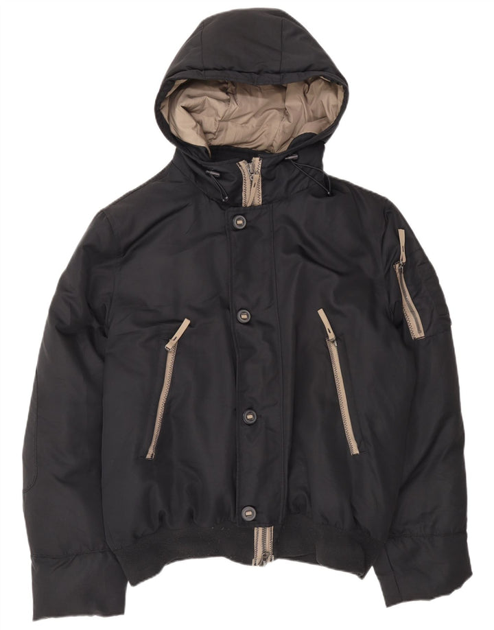 Benetton Veste matelassée à capuche pour hommes IT 54 2XL Noir Polyester