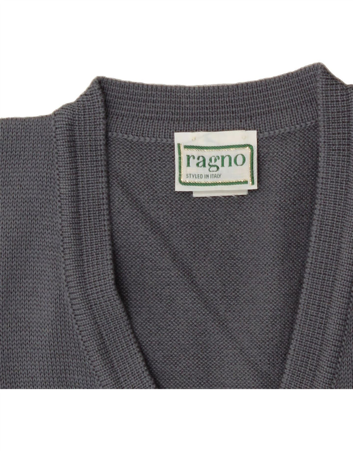 RAGNO Womens V-Neck Jumper Sweater IT 52 2XL Grey Wool Vintage Ragno and Second-Hand Ragno from Messina Hembry 