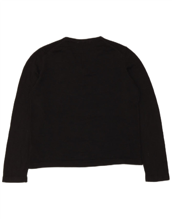 Marks & Spencer Haut court à manches longues pour femme UK 14 Acrylique noir moyen