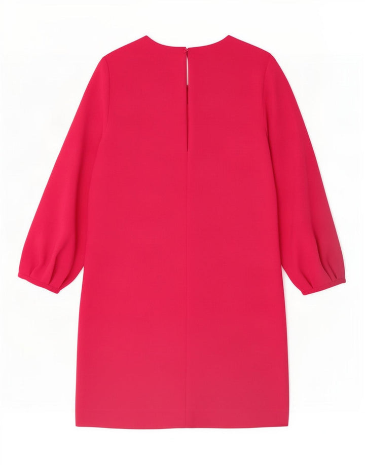 Zara Robe trapèze à manches 3/4 pour femme UK 12 Rose moyen Polyester