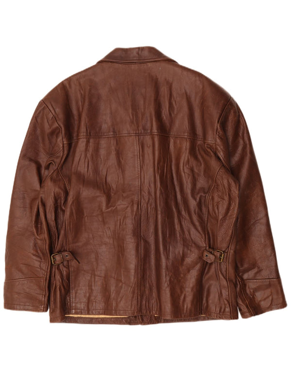 Legendary Jacket 1957 Blazer en cuir à 4 boutons pour homme UK 40 Large Marron