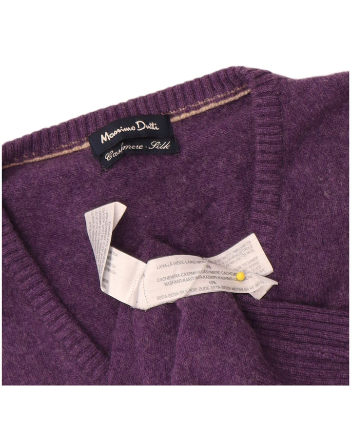 Massimo Dutti Pull col V pour homme XL Violet Laine
